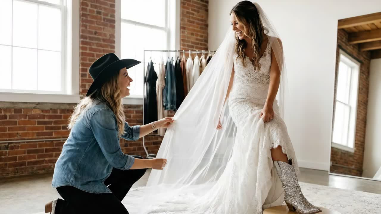 Bride getting ready for wedding