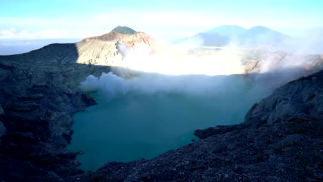 4k video : ijen crater volcano, east java, indonesia.