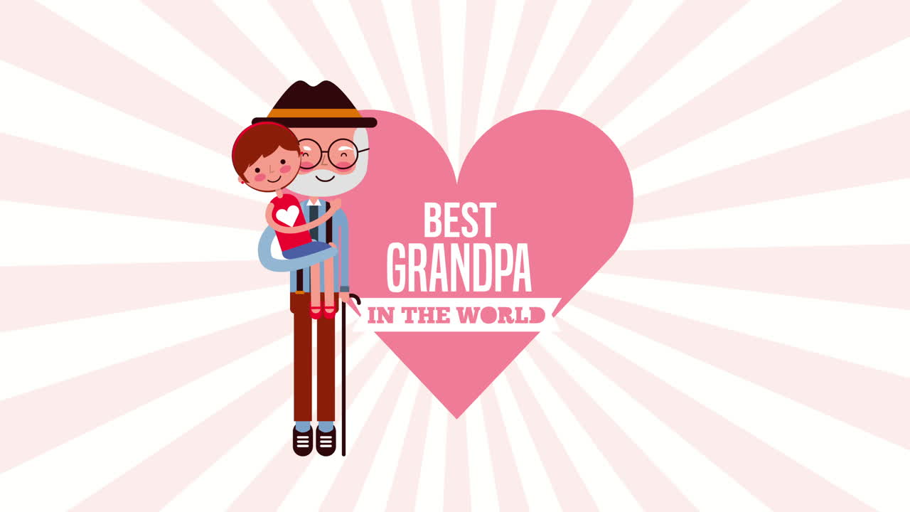 할아버지와 손자와 함께 할아버지의 축하 카드