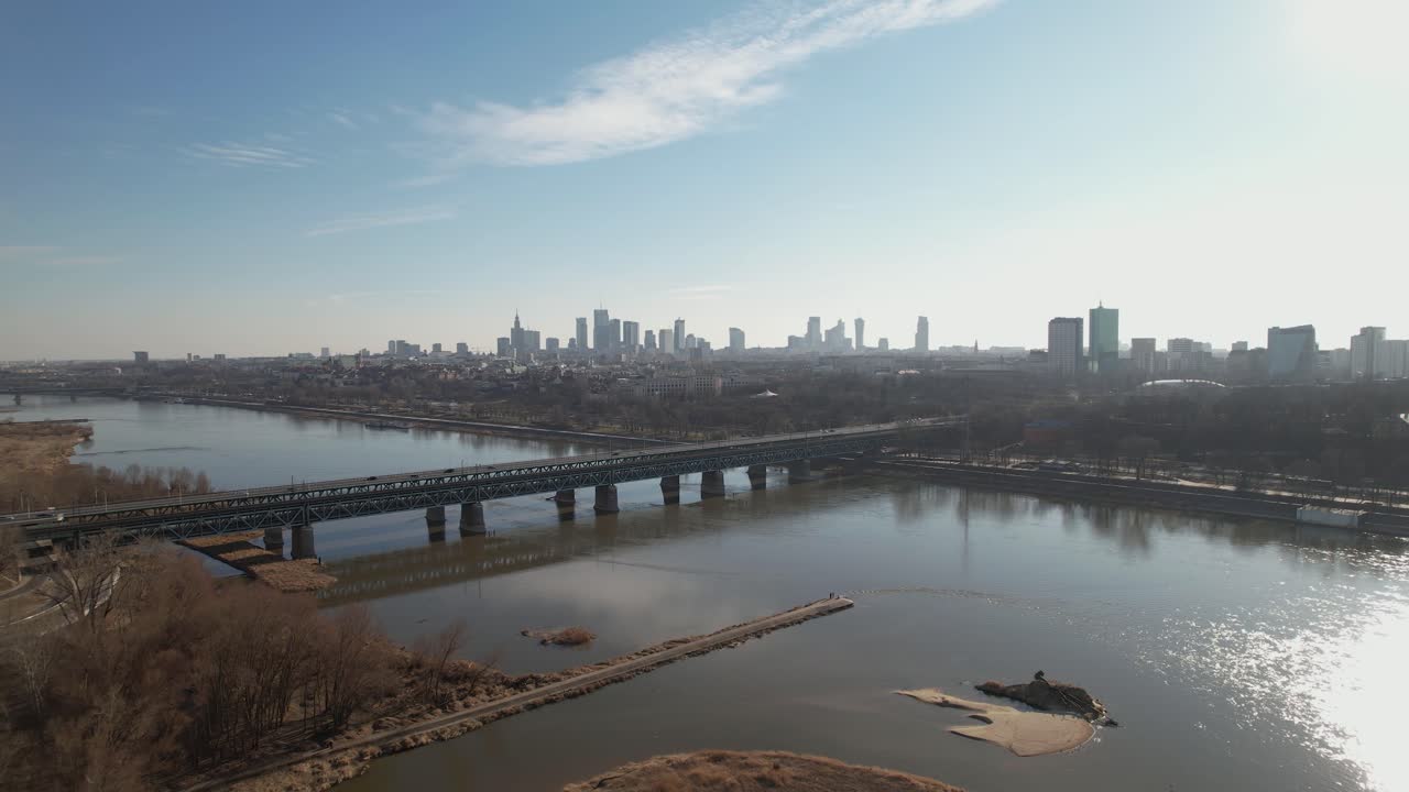 폴란드 바르샤바 비스툴라 강의 조감도