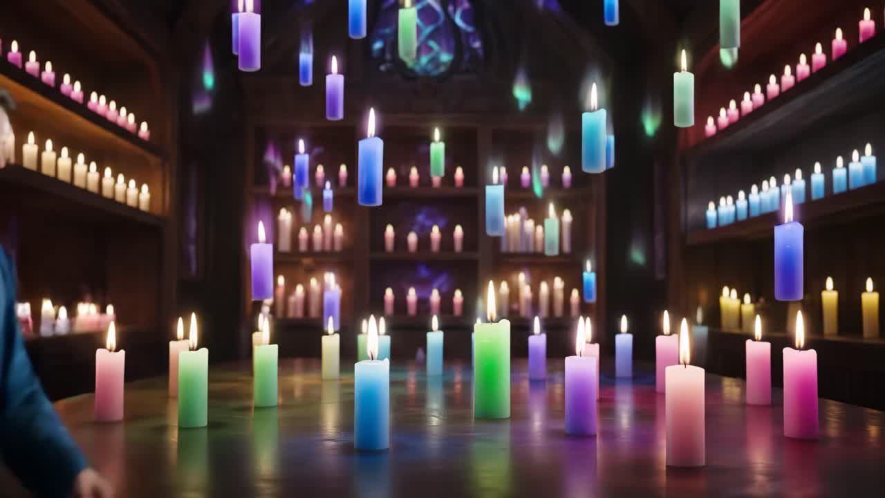 Magician Performing a Candle Magic Ritual