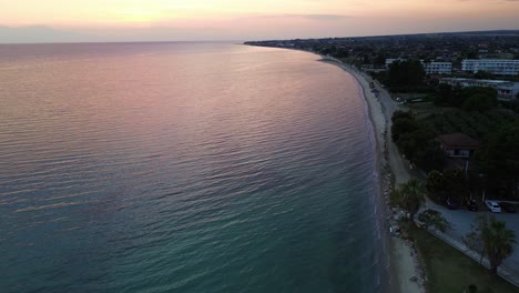 4K-Aerial-Drone-Footage:-Mesmerizing-Sunset-in-Flogita,-Halkidiki