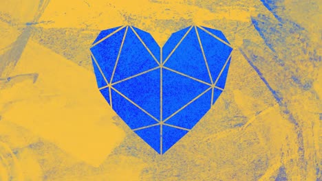 Geometrical-heart-shape-design-against-textured-yellow-background