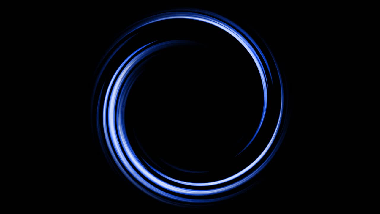 A neon circle rotating in black background. 2d animation