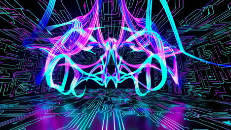 neon cyberpunk circuit board background
