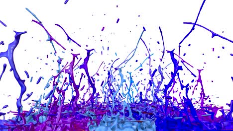 3d paints dance in 4k on white background. simulation of splashes of ink on a musical speaker that play music. beautiful splashes as a bright background in ultra high quality. version shades of blue 2