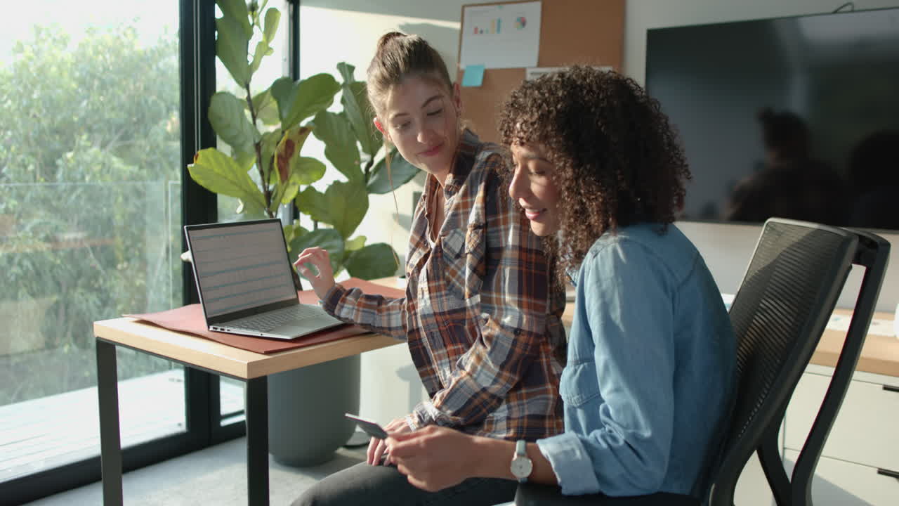 Working from home, women collaborating on project using laptop and tablet