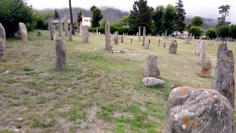 walk around view of los menhires archaeology reserve stone columns burial site