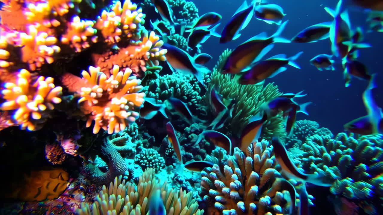La colorata barriera corallina con i pesci