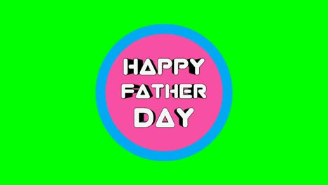 4K-Animated-Happy-Father's-Day-cartoon-text-on-green-background