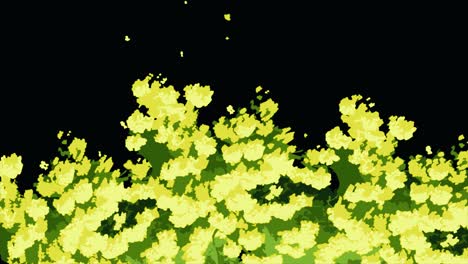 flores abstractas amarillas y verdes