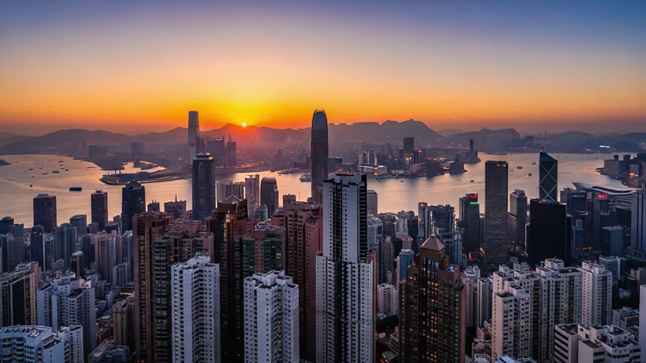 Panoramic Sunset over a Vibrant Cityscape