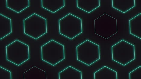 a neon green hexagons on a black background