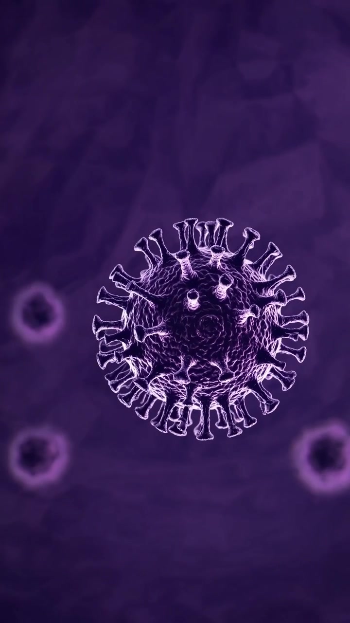 Rotating 3D Render of a Virus Cell with Changing Colors