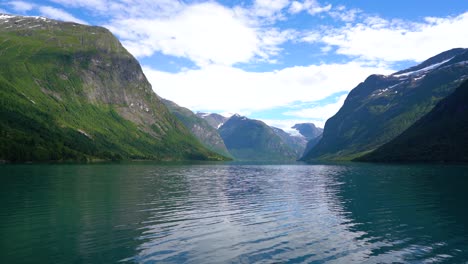 beautiful nature norway lovatnet lake.