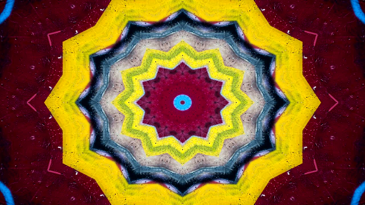 Astratto Pennello Inchiostro Concetto Fluido Motivo Simmetrico Ornamentale Decorativo Movimento Caleidoscopico Forme Geometriche di Cerchi e Stelle