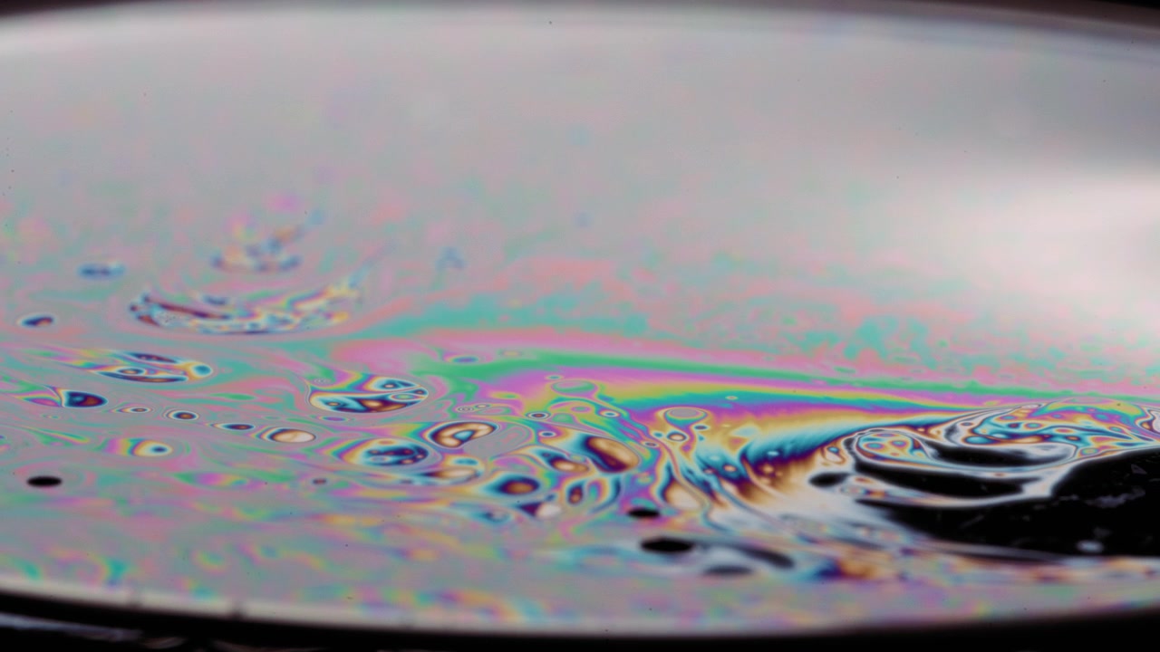 Rainbow colors moving in liquid