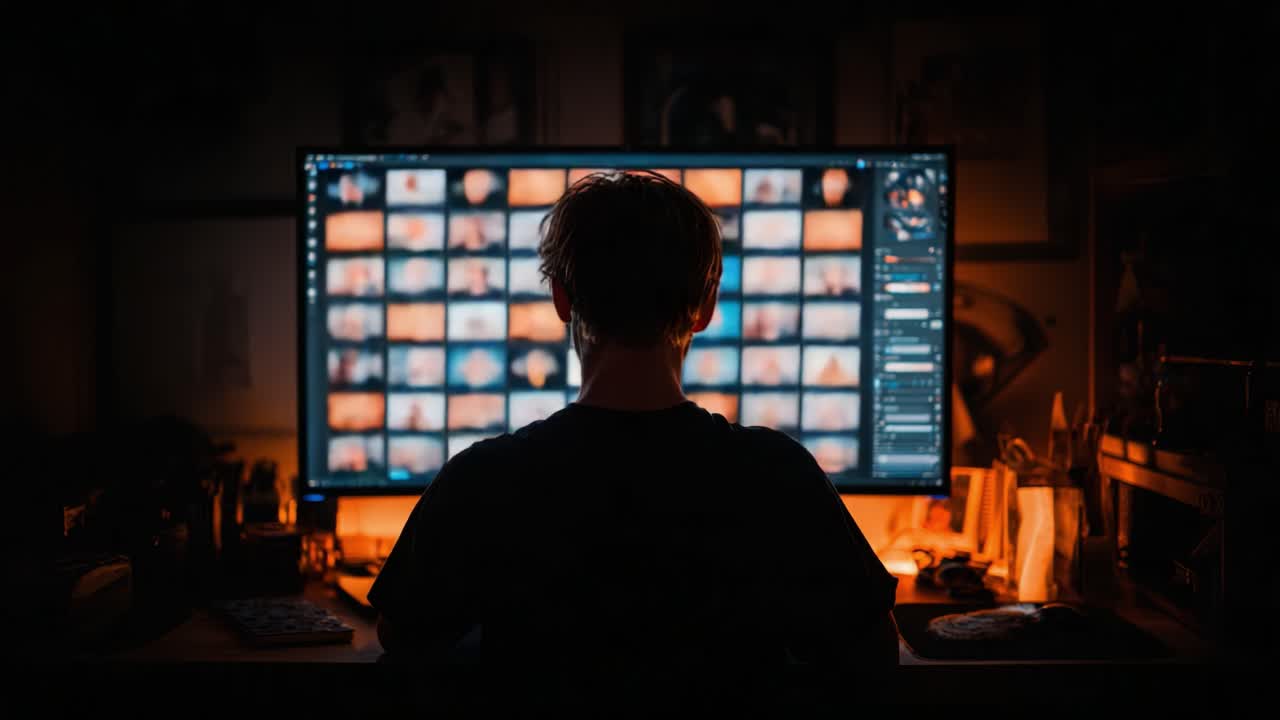 A Creative Journey: Exploring Visual Content on a Computer Screen - Captivating Moments of Inspiration and Workflow in the Digital Realm of Editing
