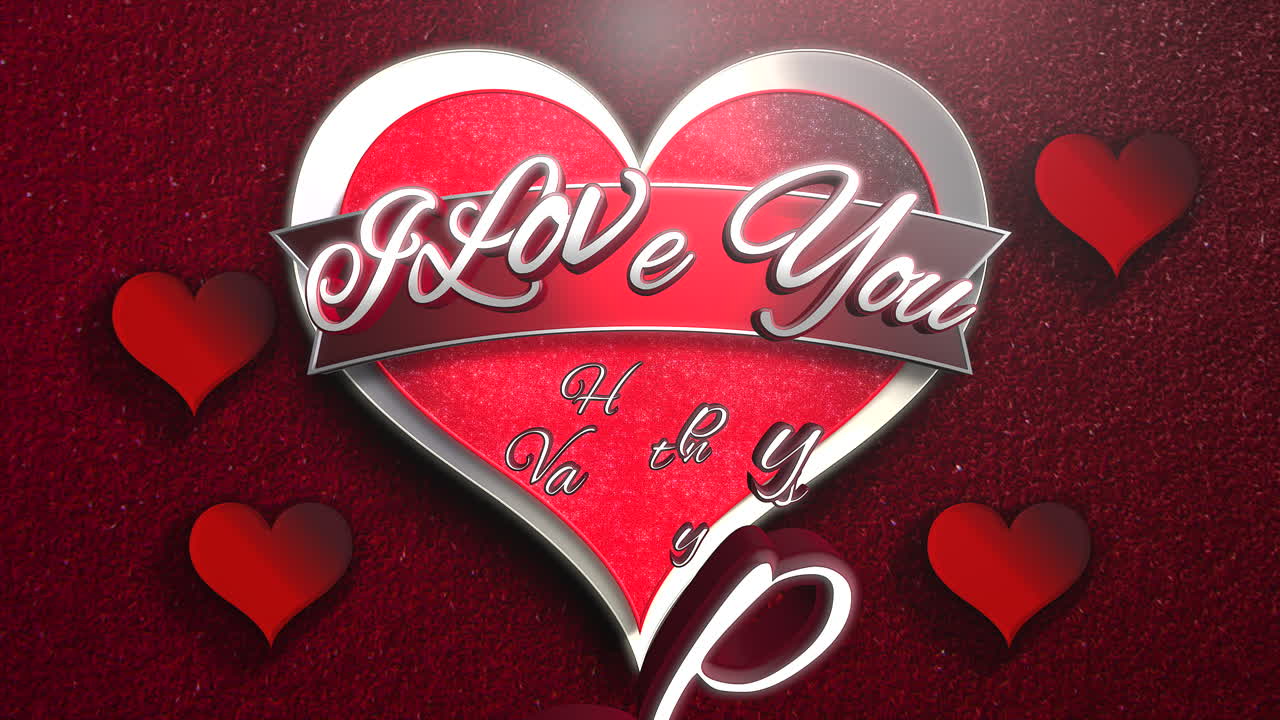 te amo texto y movimiento corazón romántico en el día de san valentín 15