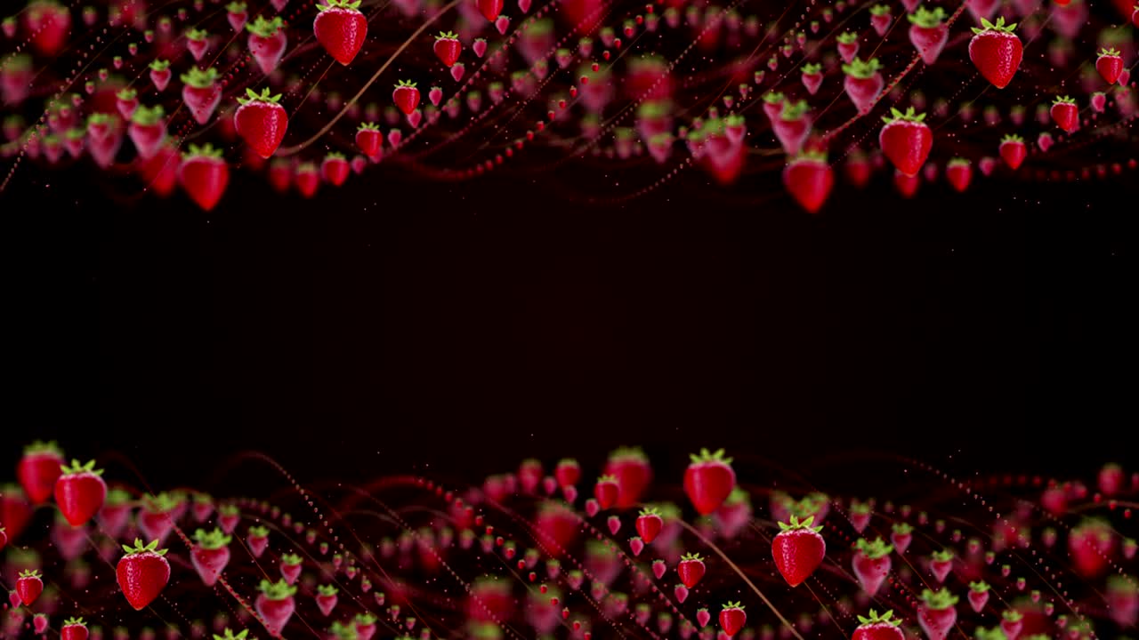 FRAGOLE Frutta Animazione, Rendering, Sfondo, Loop