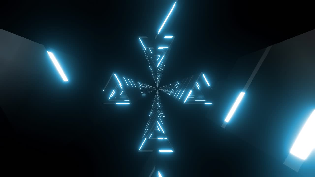Abstract Glowing Triangle Tunnel