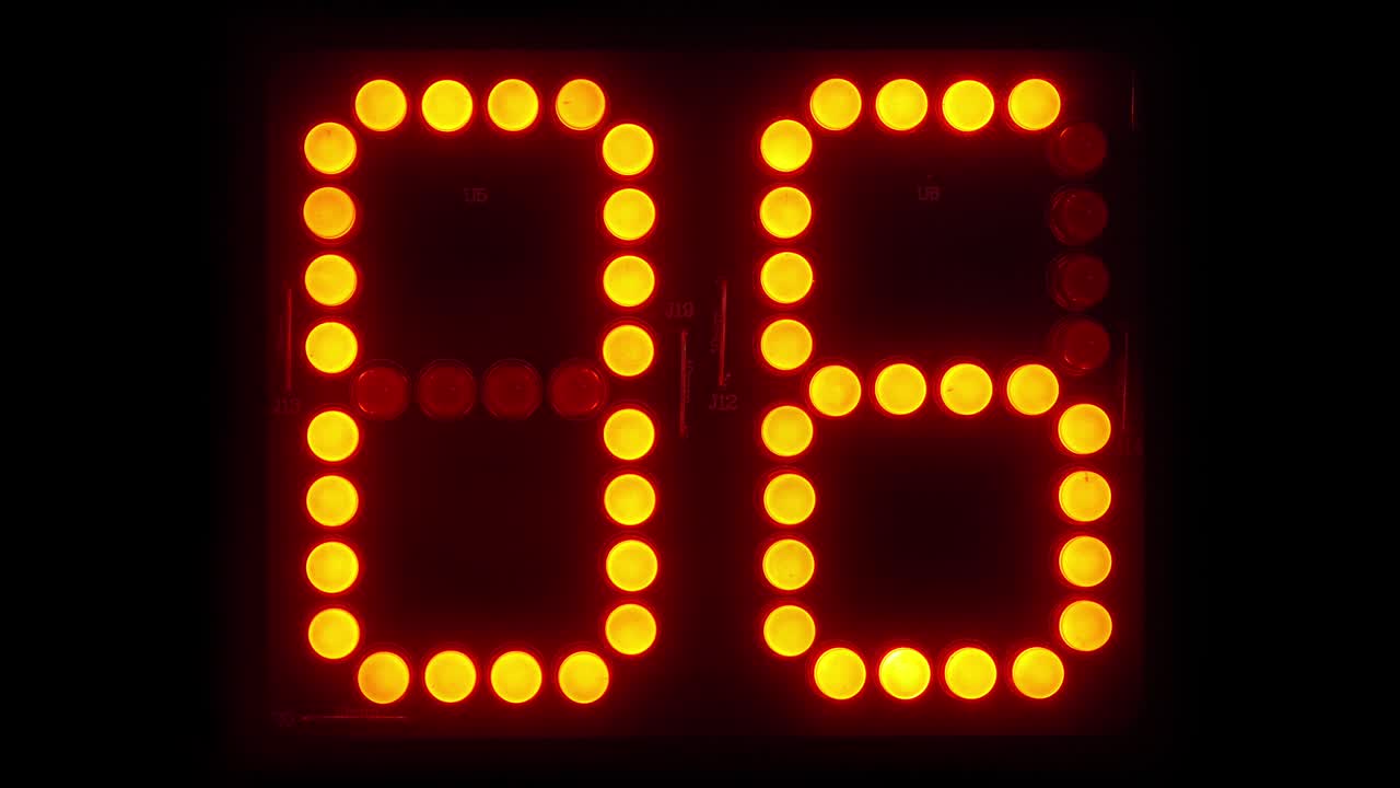 60 segundos mostrados por un reloj de led