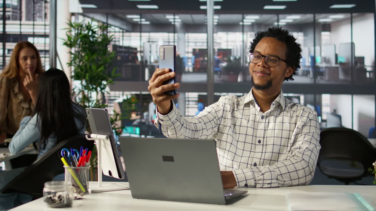 Business professionals working in a modern office environment