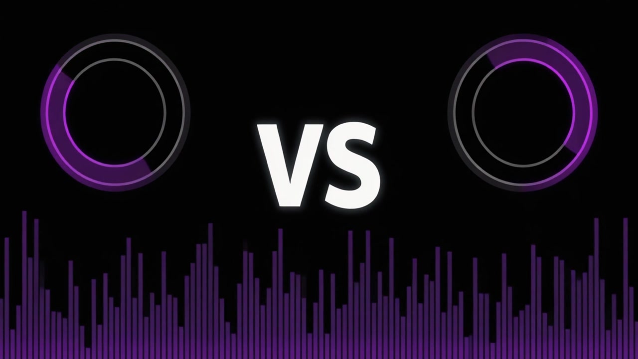 Versus Graphic with Animated Audio Spectrum and Circular Loading Elements