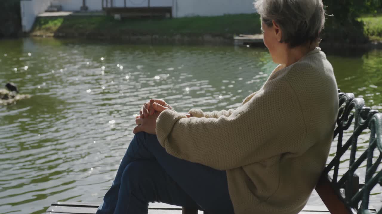 Senior woman enjoying free time outdoors