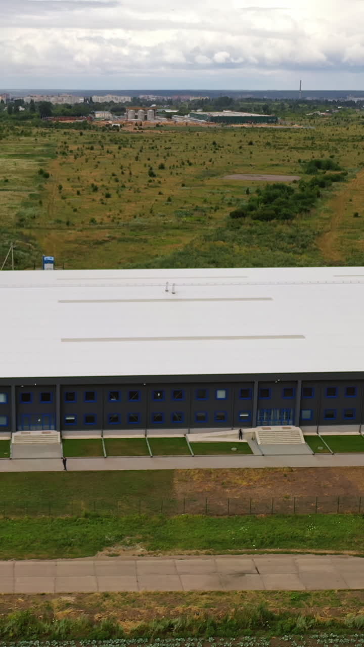 Aerial View Of Industrial Area. Aerial view of industrial area infrastructure Vertical video