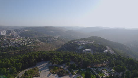 shot of the jerusalem mountains from a high altitude above mount herzl