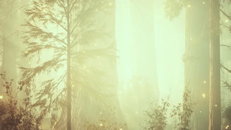 fantasy firefly lights in the magical forest