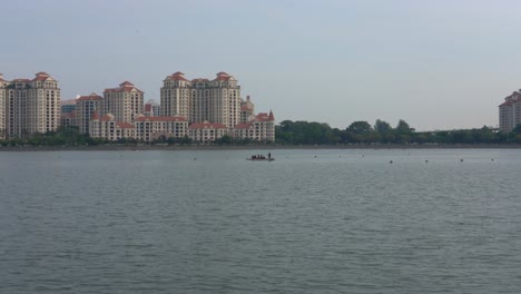 team dragon boating at kallang basin in singapore