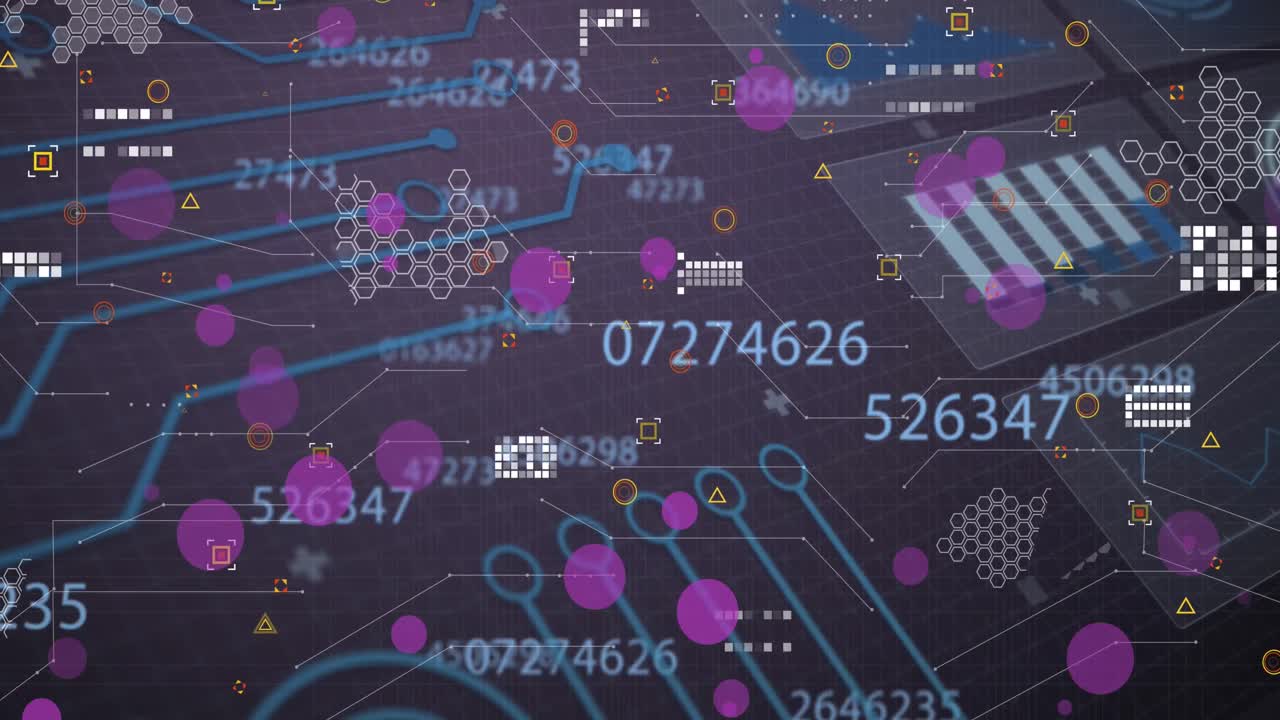 animación del procesamiento de datos sobre formas