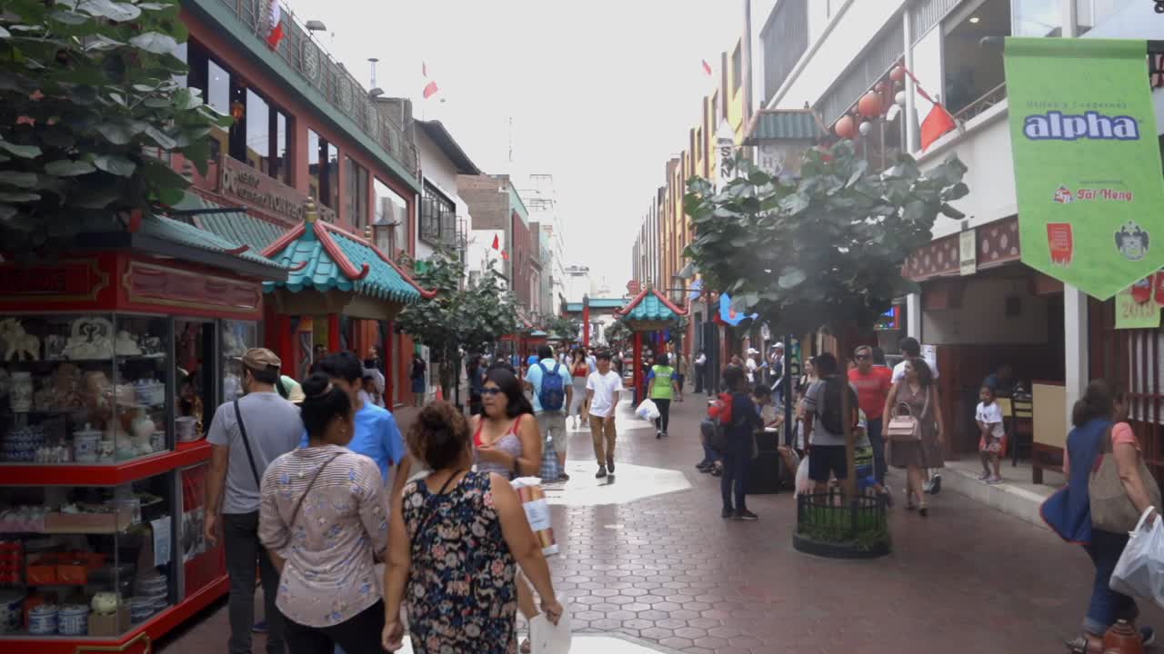 Bustling Street Scene in an Asian-Themed District