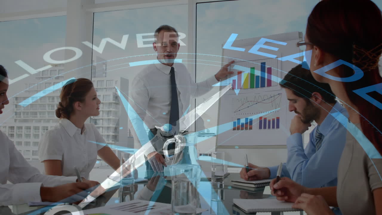 la brújula del líder de los seguidores sobre la reunión del equipo.