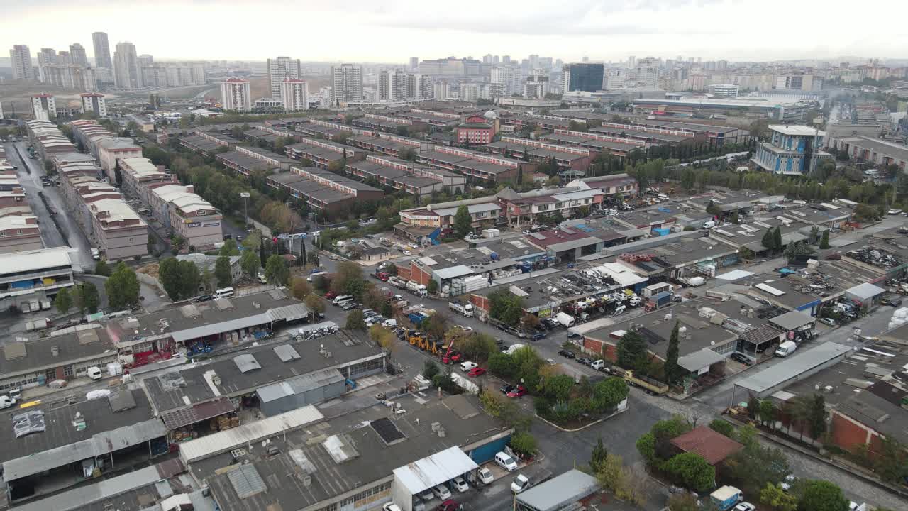 산업 지역 공중 드론