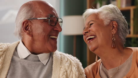 happy senior couple laughing together