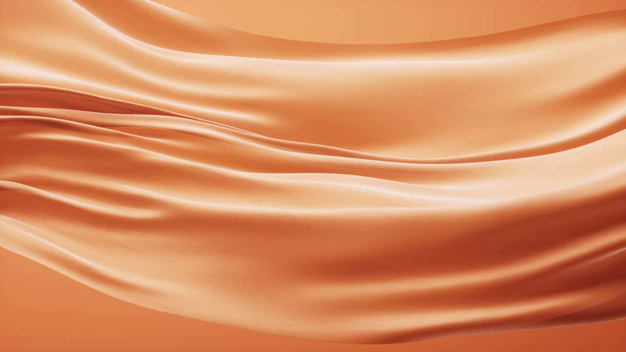 Flowing orange cloth background, 3d rendering