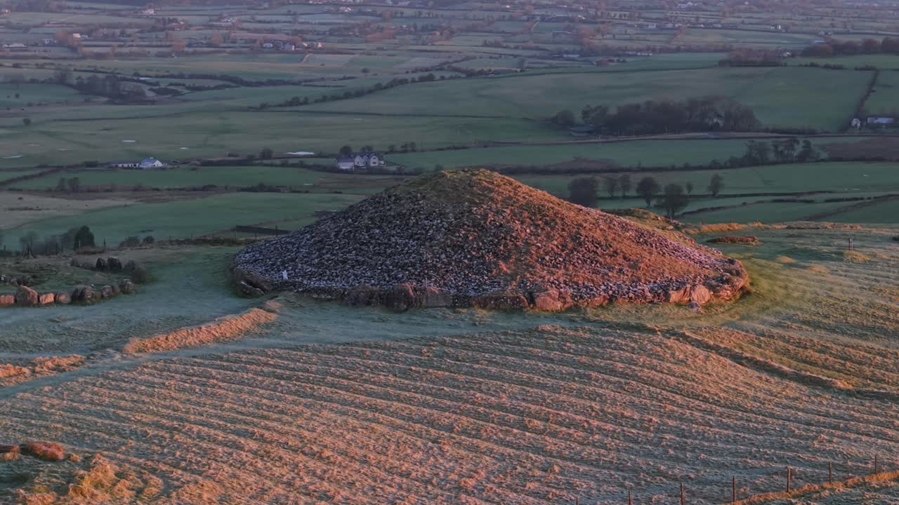 Ancient burial mound at Loughcrew, Oldcastle, County Meath, Ireland, with megalithic art