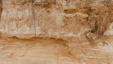 close-up view of layered earth