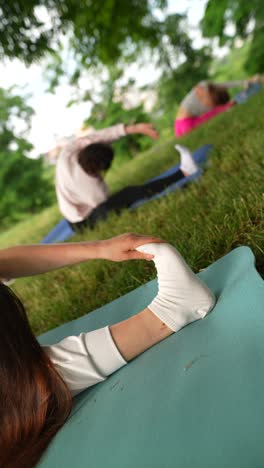 outdoor yoga class