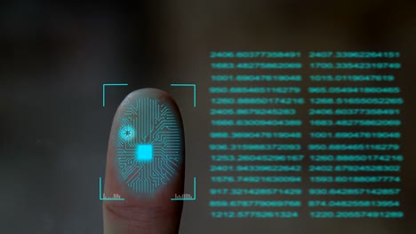 fingerprint scanning futuristic technology , with circuit digital security system.