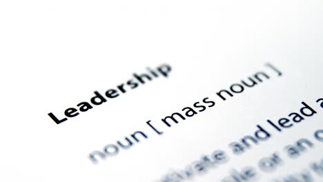 leadership text on paper