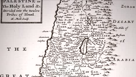 antique map of canaan divided by tribe