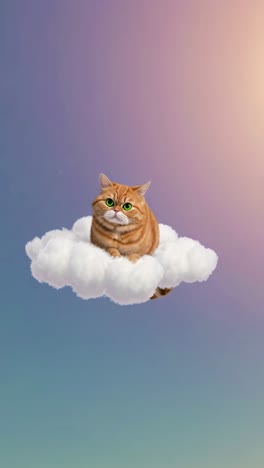orange cat on a cloud