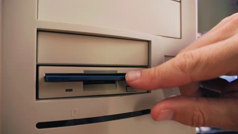 vintage computer with floppy disk drive