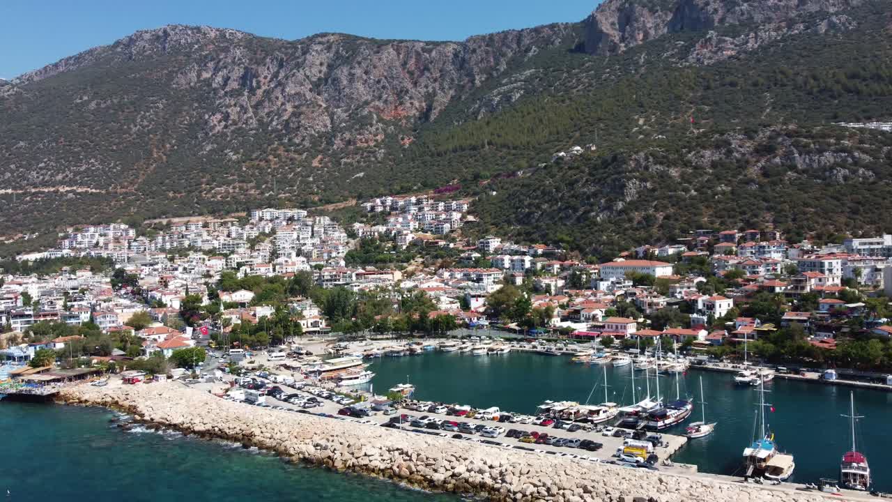 Aerial View of a Picturesque Coastal Town in Turkey