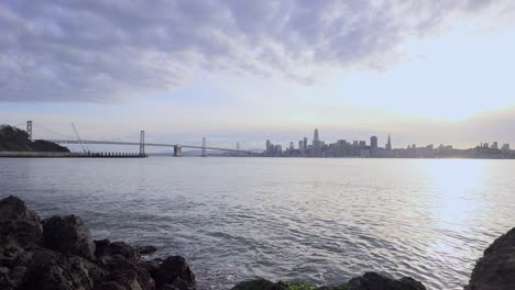 bay bridge, cityscape and the shore