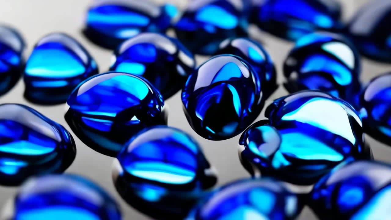 Close-up of Blue Glass Beads